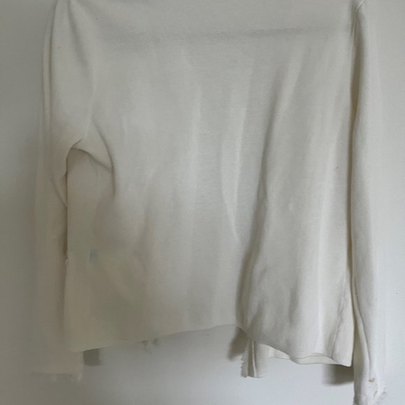 J. McLaughlin Womens Small 100% Cotton Cardigan with Fringe Trim - Picture 6 of 7